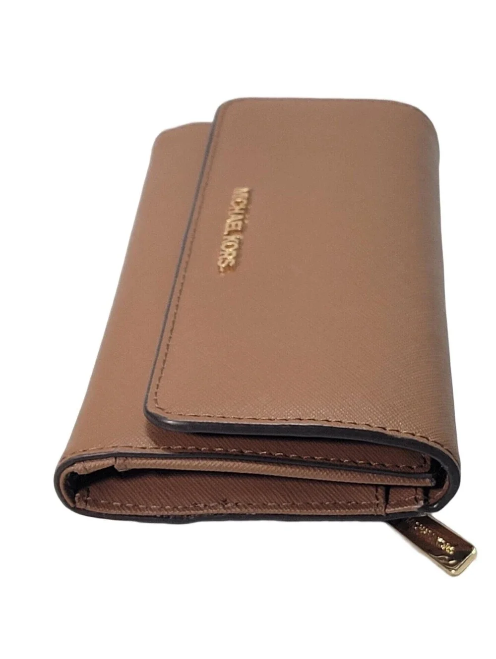 MICHAEL KORS JET SET TRAVEL LARGE TRIFOLD WALLET BROWN LUGGAGE